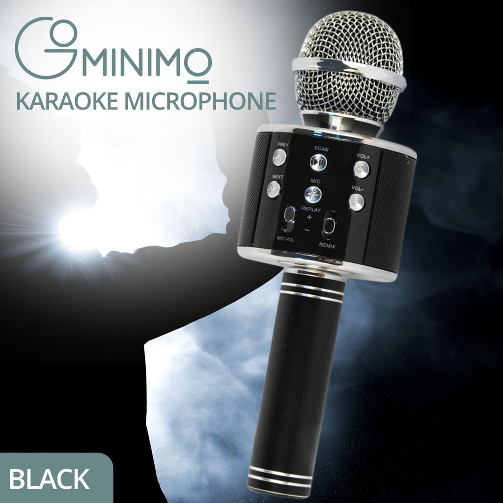 4 in 1 Wireless Bluetooth Karaoke Microphone with Record Function (Black)