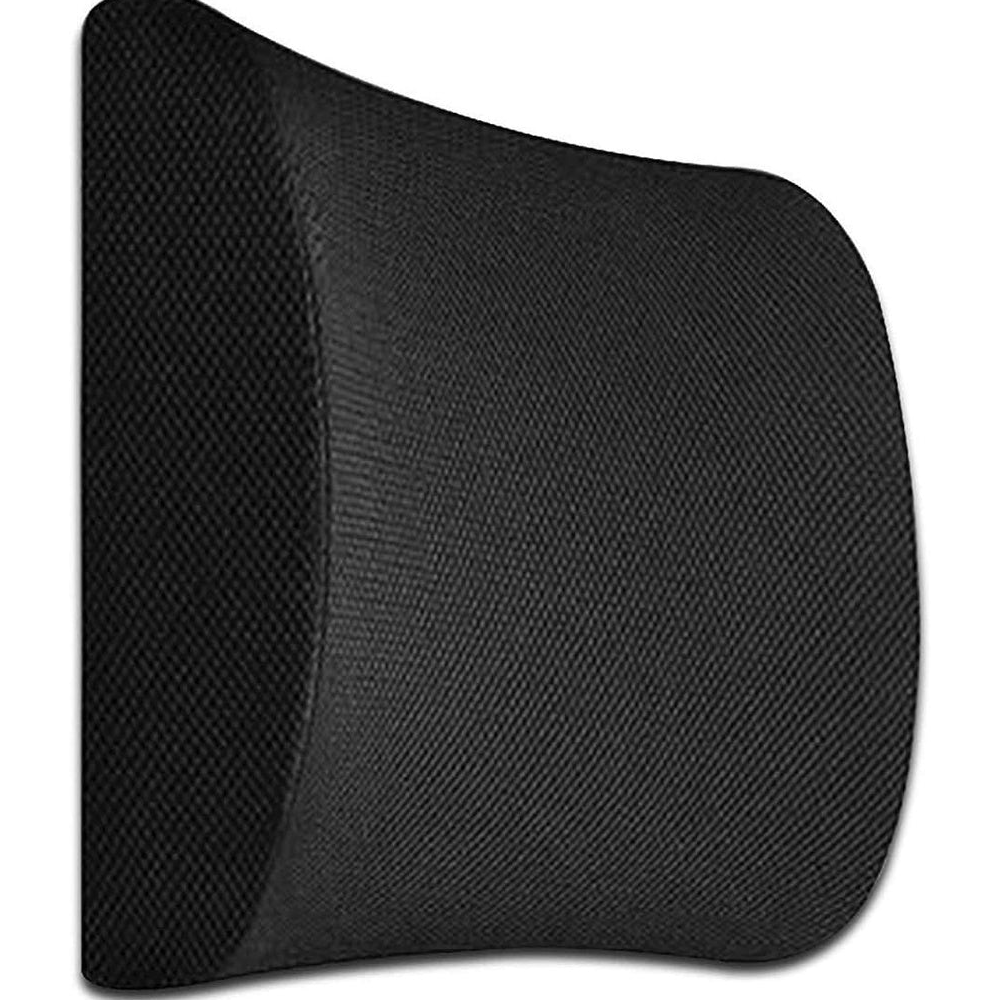 Gel Infused Memory Foam Lumbar Back with 1 Adjustable Straps (Black)