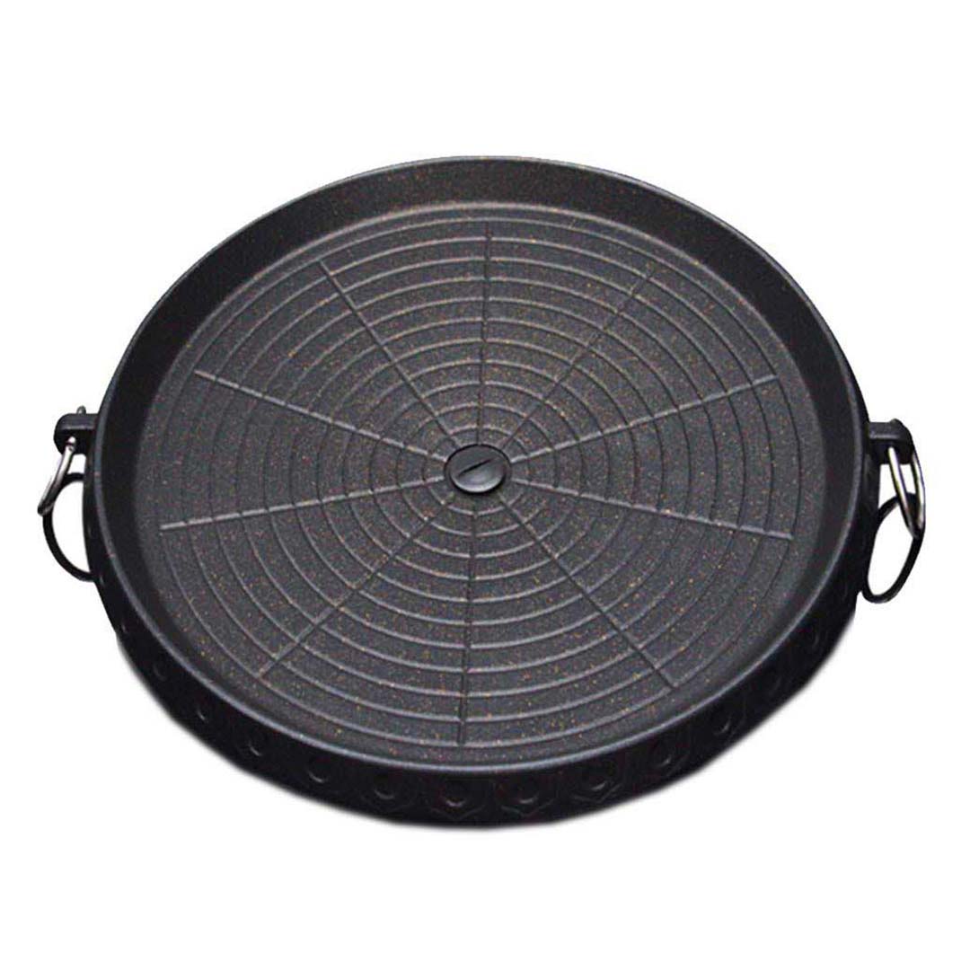 Portable BBQ Butane Gas Stove Stone Non-Stick Grill Round