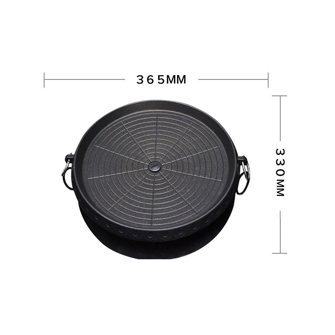 Portable BBQ Butane Gas Stove Stone Non-Stick Grill Round