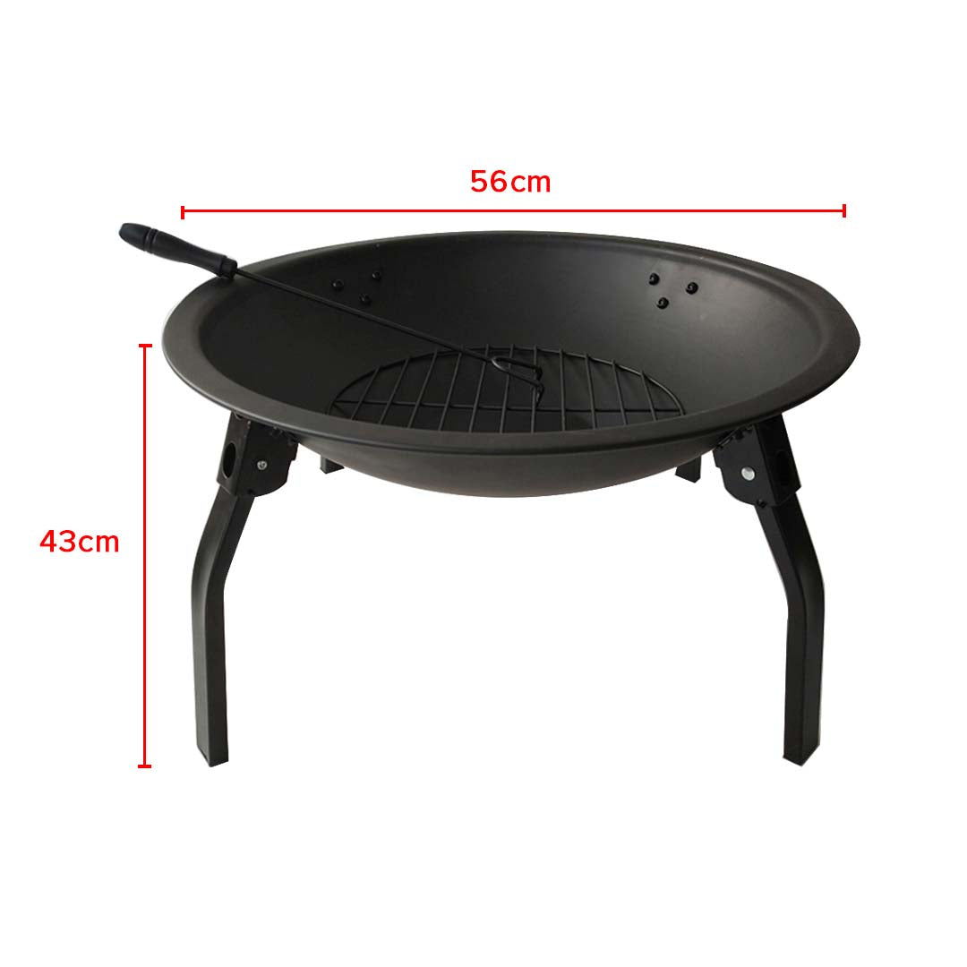 2 in 1 Outdoor Portable BBQ Grill Fireplace 56cm