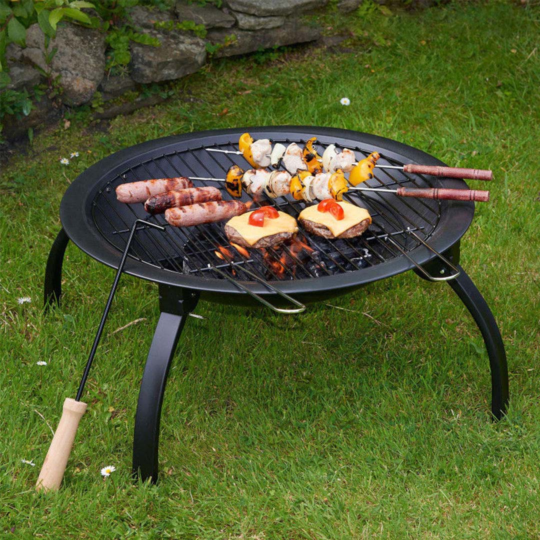 2 in 1 Outdoor Portable BBQ Grill Fireplace 56cm