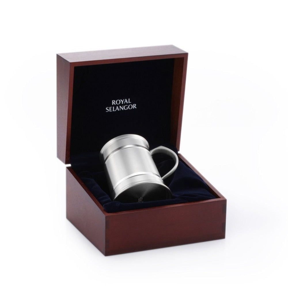 Royal Selangor Straight Sided Tankard In Wooden Gift Box