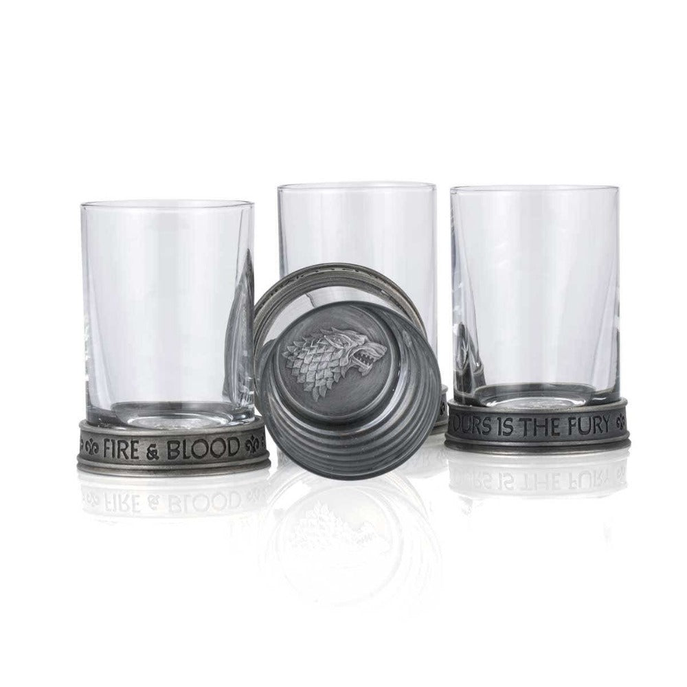 Royal Selangor Game of Thrones Set of 4 House Sigils Pewter Shot Glass Quartet