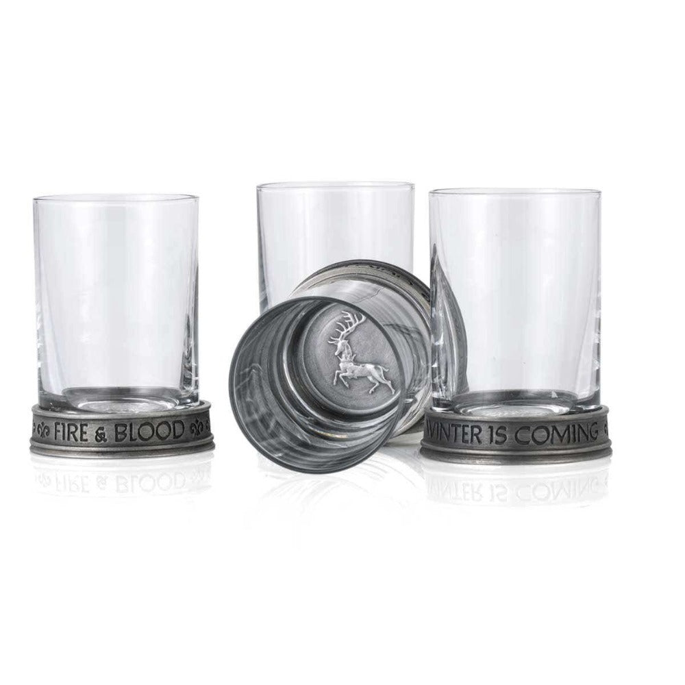 Royal Selangor Game of Thrones Set of 4 House Sigils Pewter Shot Glass Quartet