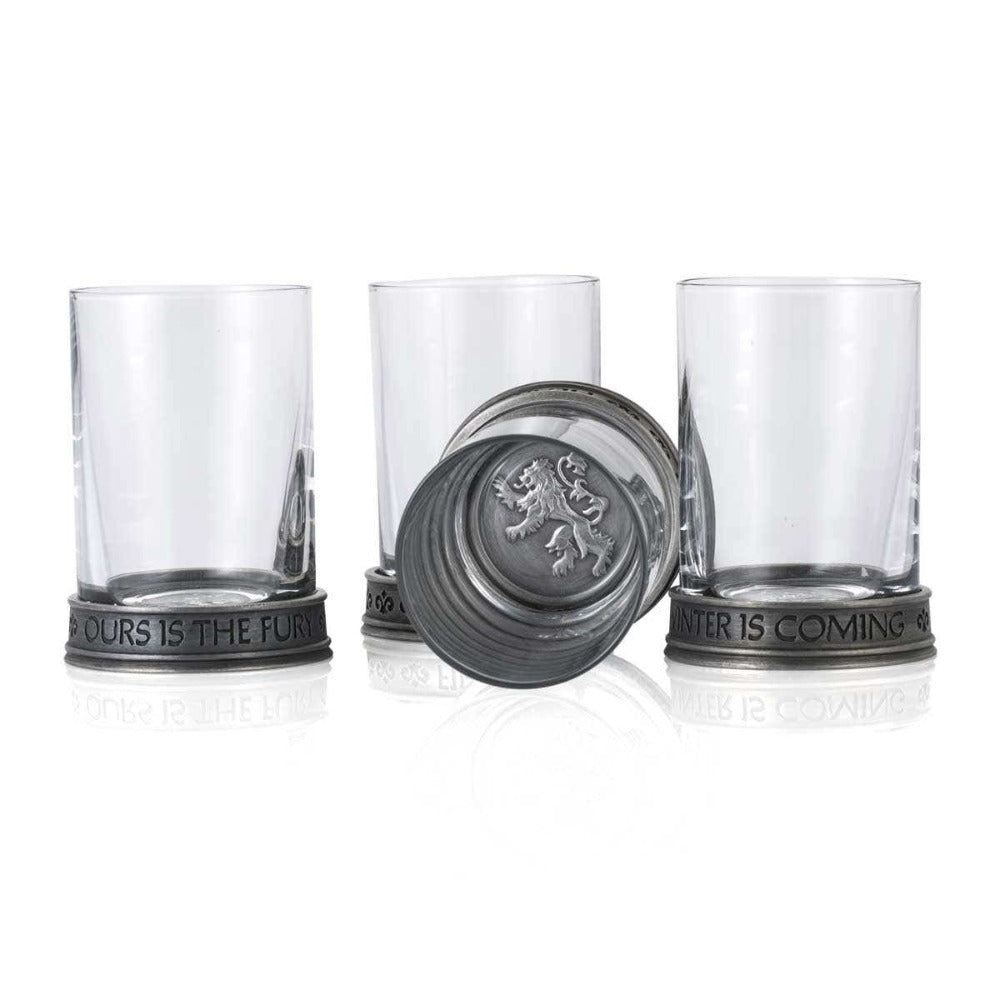 Royal Selangor Game of Thrones Set of 4 House Sigils Pewter Shot Glass Quartet