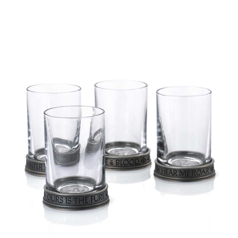 Royal Selangor Game of Thrones Set of 4 House Sigils Pewter Shot Glass Quartet