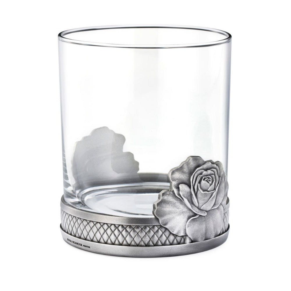 Royal Selangor Rose Pewter Motif Whisky Tumbler