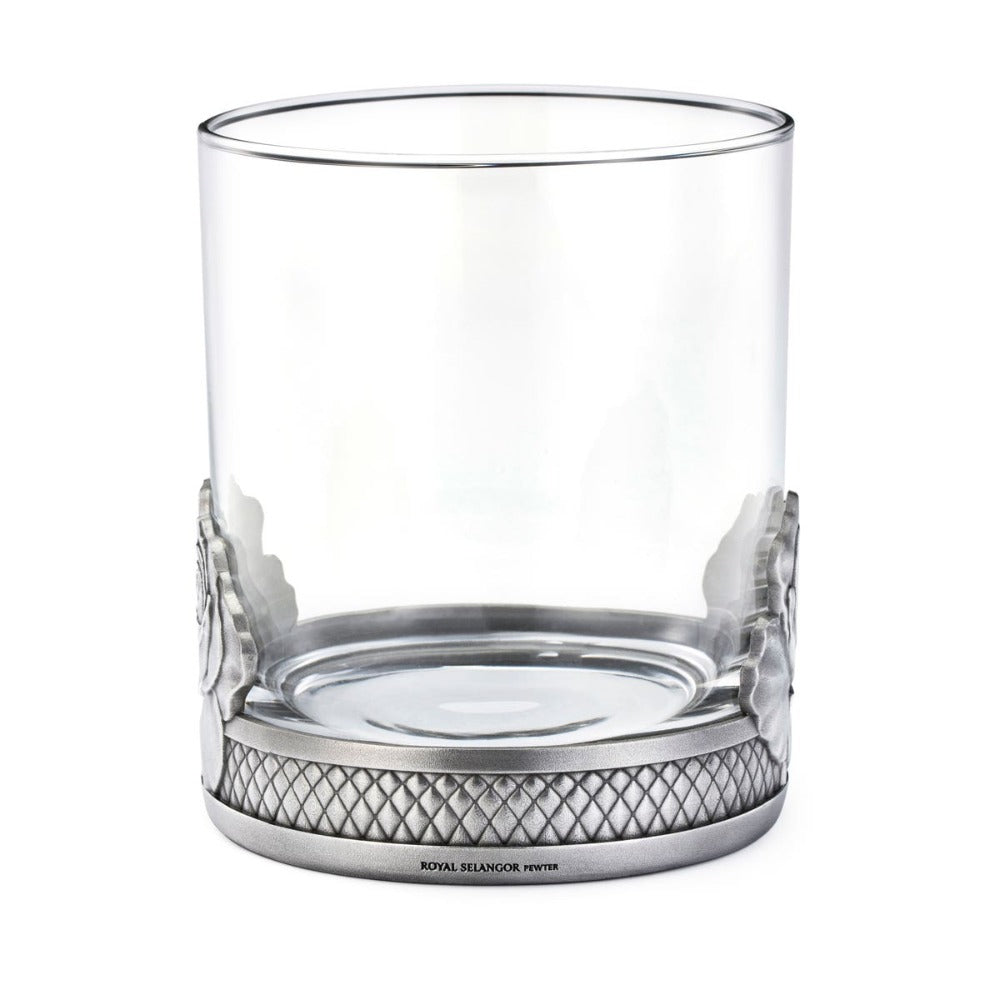 Royal Selangor Rose Pewter Motif Whisky Tumbler