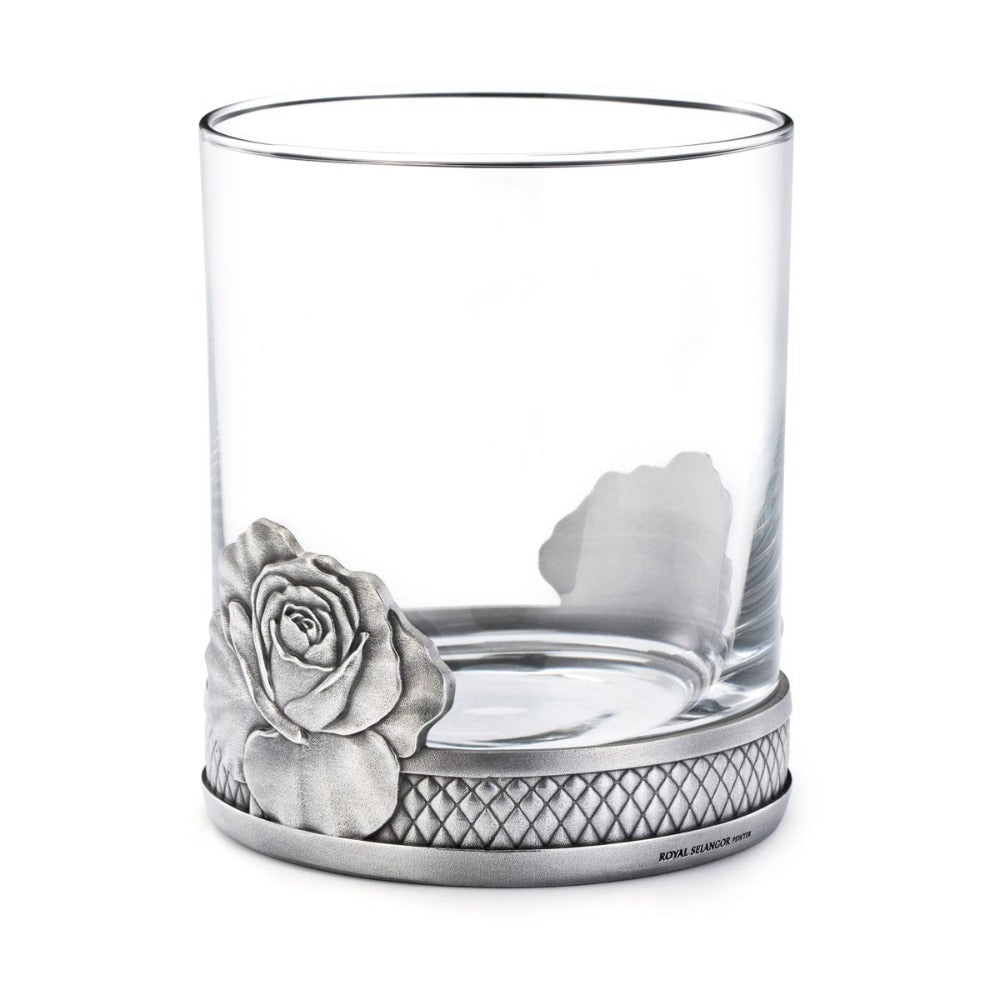 Royal Selangor Rose Pewter Motif Whisky Tumbler