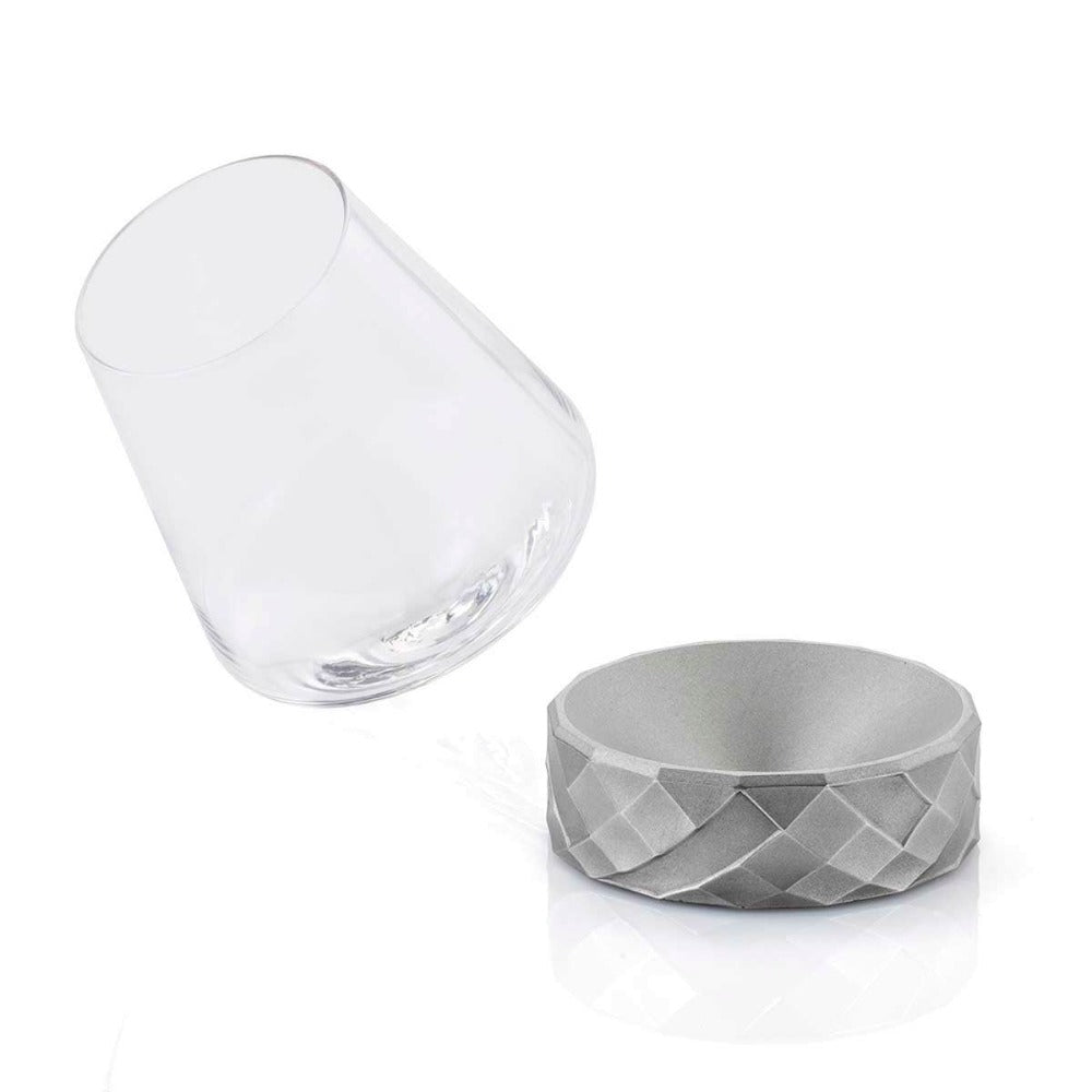 Royal Selangor Frost Whisky Glass With Pewter Cooling Coaster