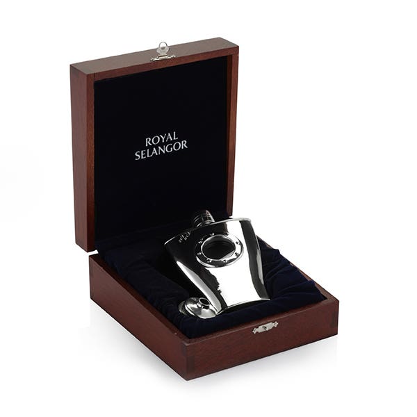 Royal Selangor Ship Porthole Pewter Flask with Gift-box 80 ML