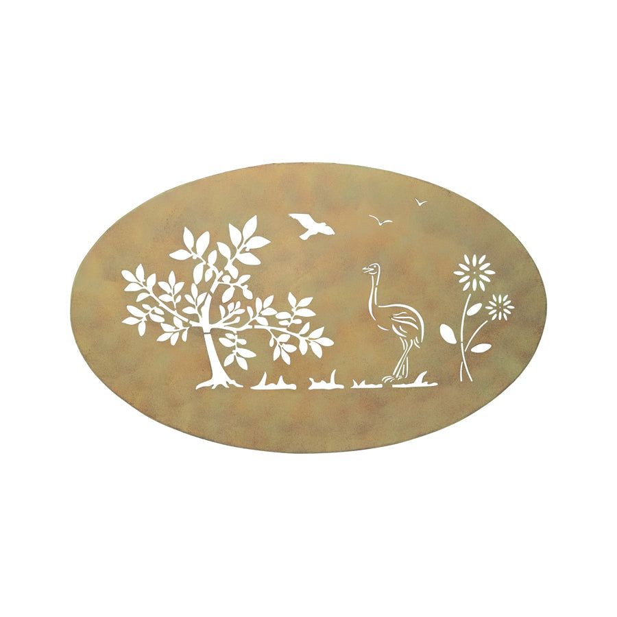 Oval Lasercut Emu Wall Decor