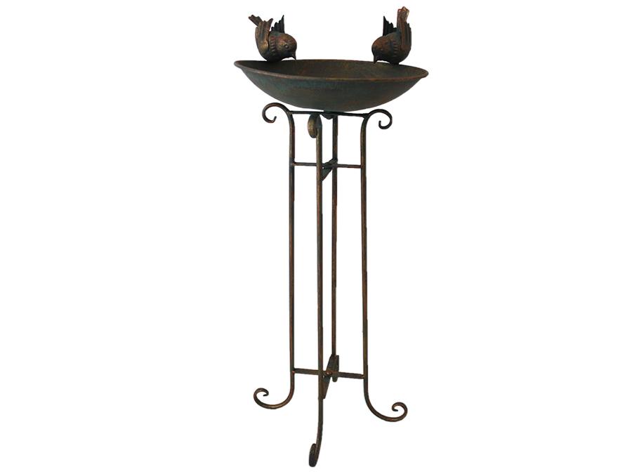 Birdbath With Birds - Bronze