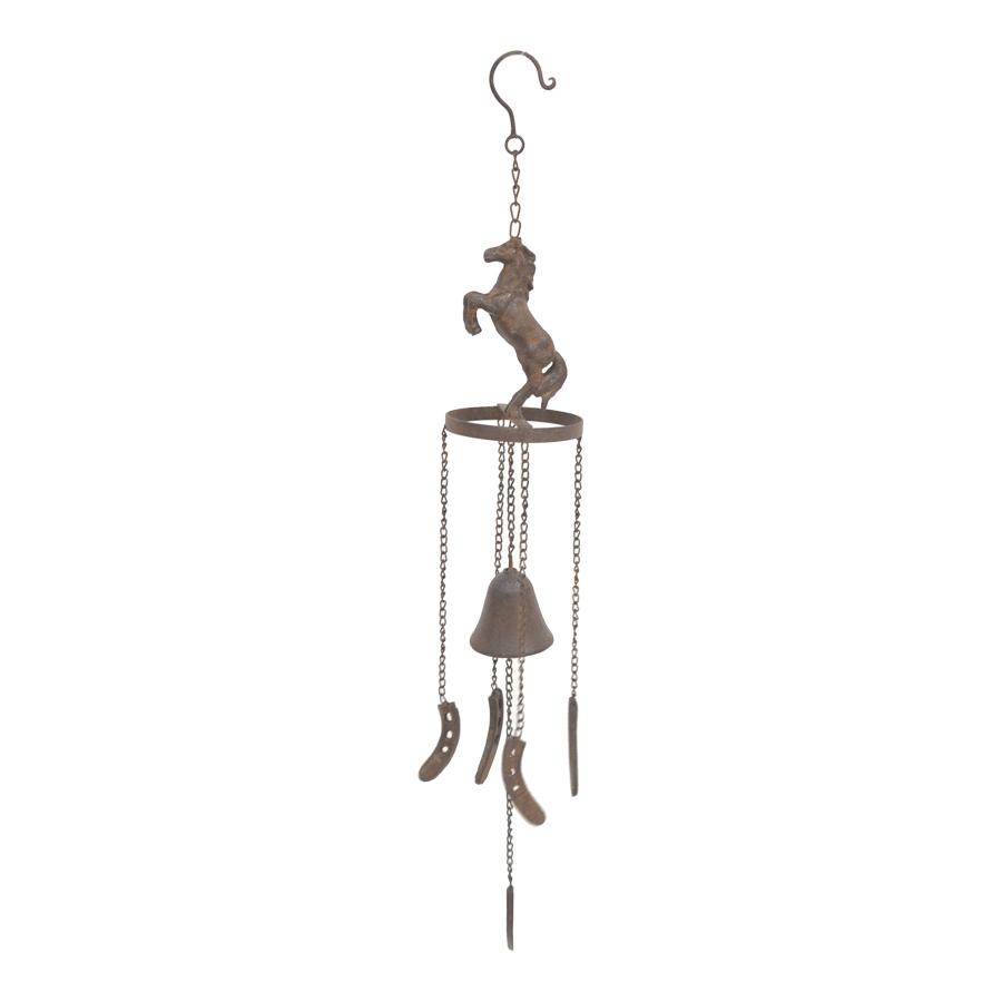 Rust Bell With Rearing Horse Wind Chime