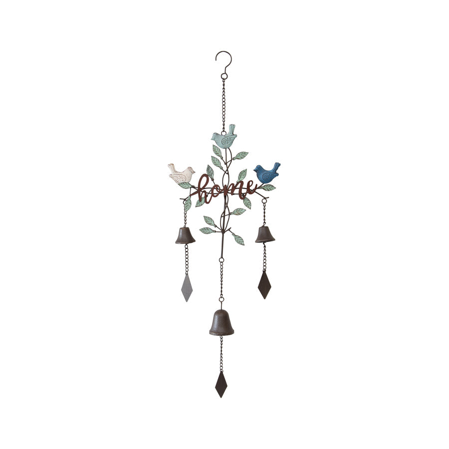 Colour Birds With Home 3 Bells Hanging