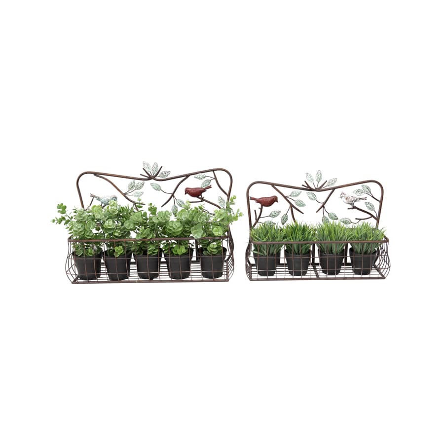 Nested Colour Bird Wall Planters Set of 2