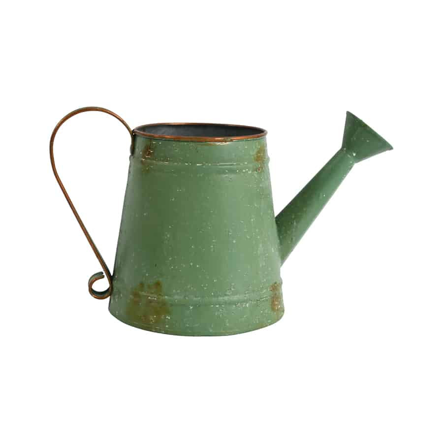 Rustic "Home Garden" Watering Can - Distressed Green