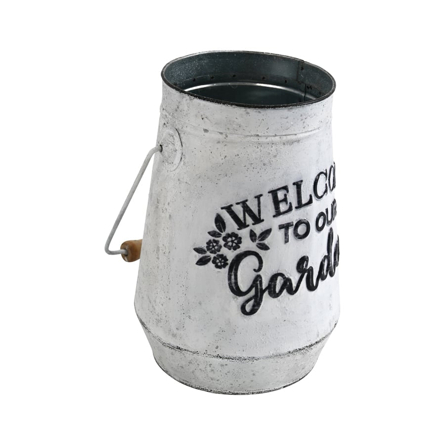 Welcome To Our Garden Planter - Distressed White