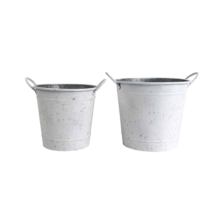 Fresh Cut Flowers Bucket Pot Planters - Set of 2