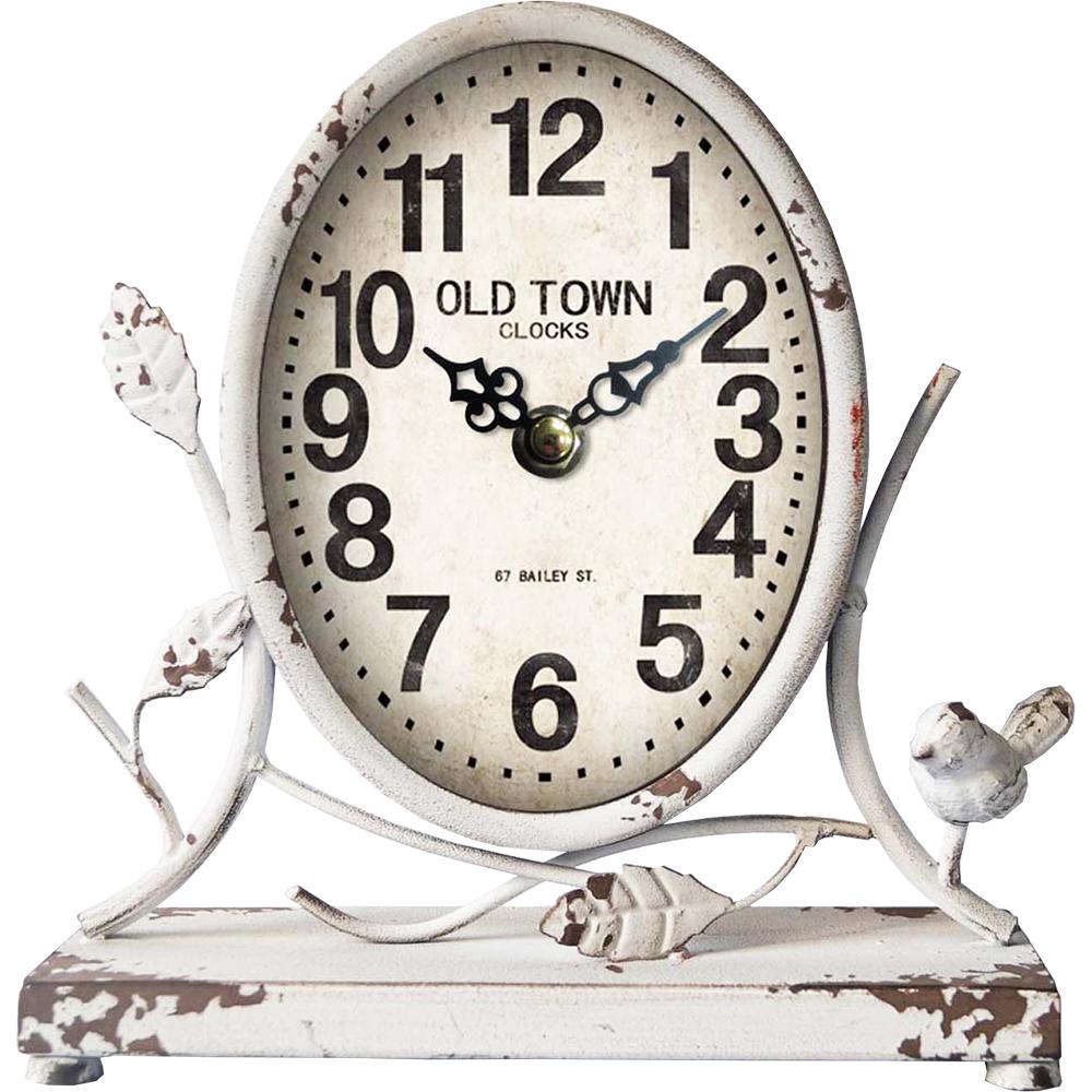 Antique Look White Country Table Clock