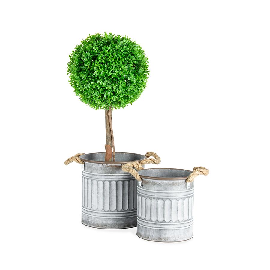 Nested French Country Bucket-Planters Set of 2