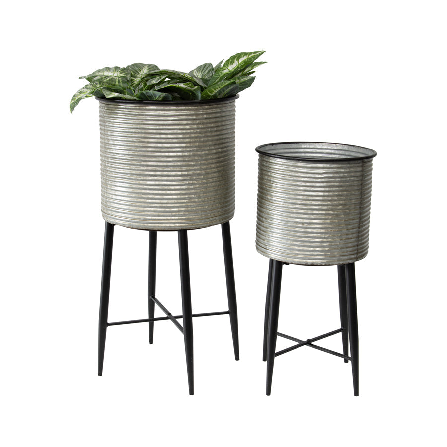 Nested Industro Chic Stilted Pot Planters Set Of 2