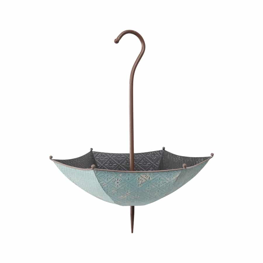 Embossed Distressed Green Umbrella Hanging Planter