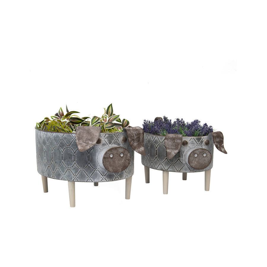 Nested Pig Planters Set Of 2