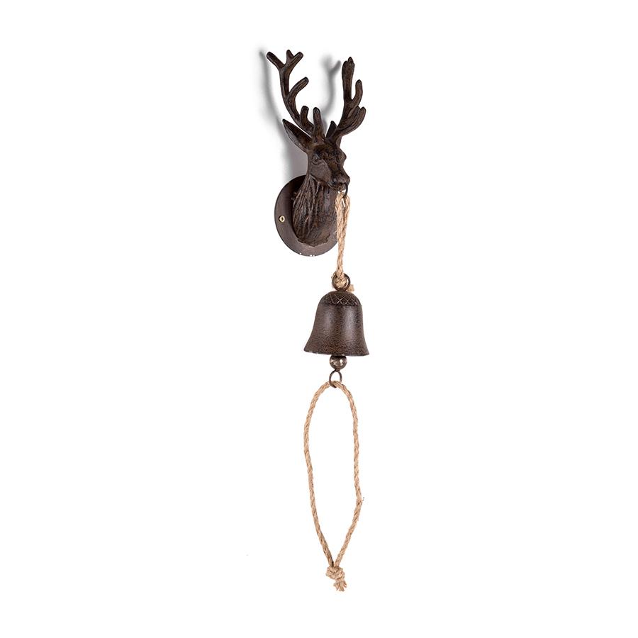 Wrought Iron Caribou Deer Wall Bell