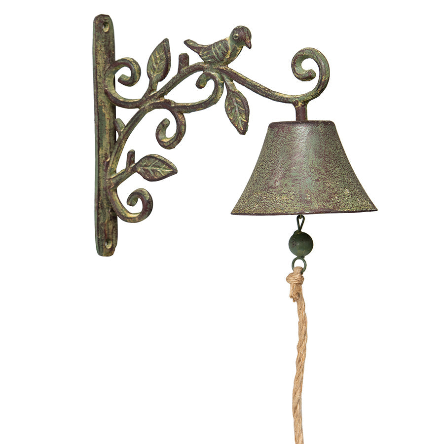 Cast Iron Fleur Bird Door-Post / Wall Bell