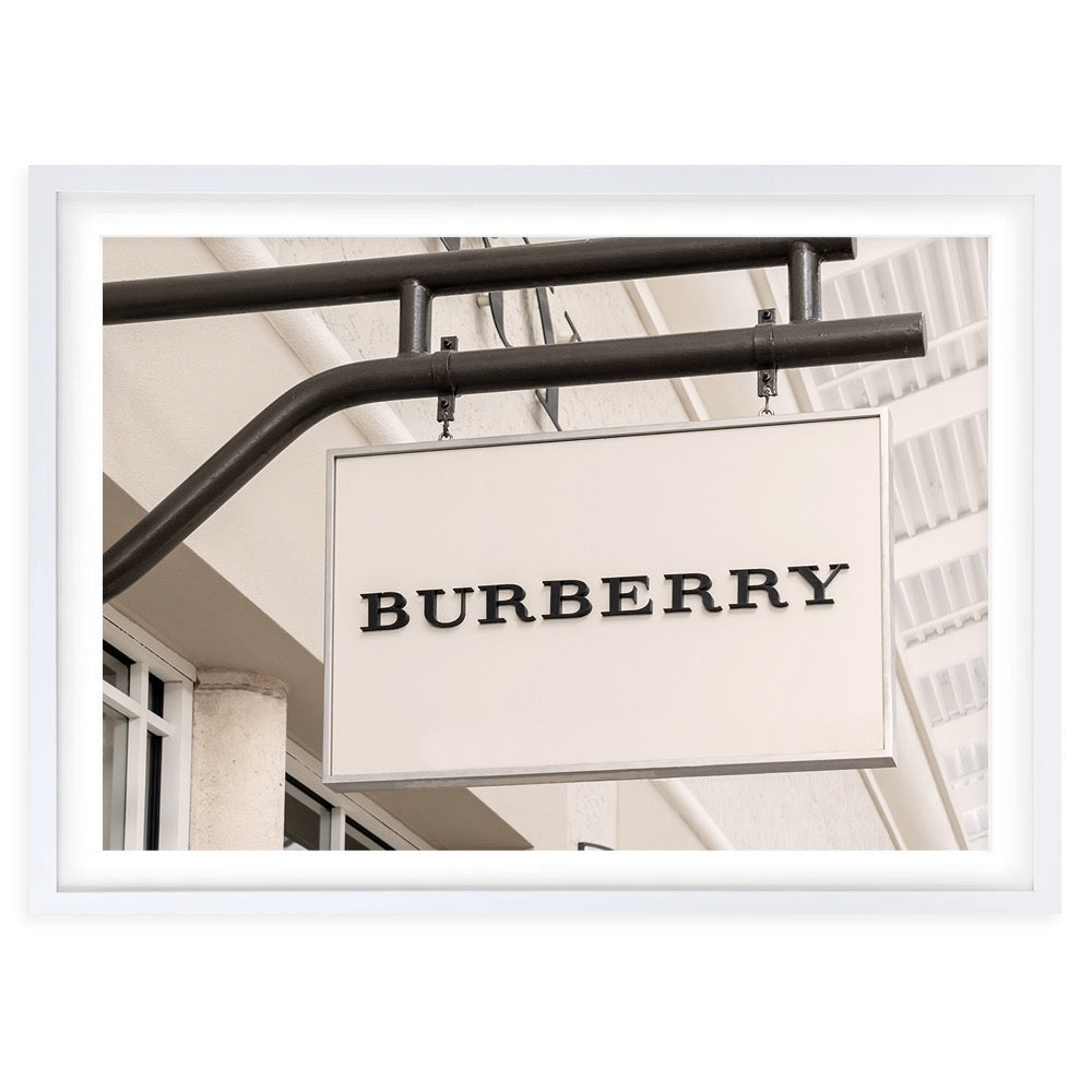 Burberry Sign Large 105cm x 81cm Framed A1 Art Print