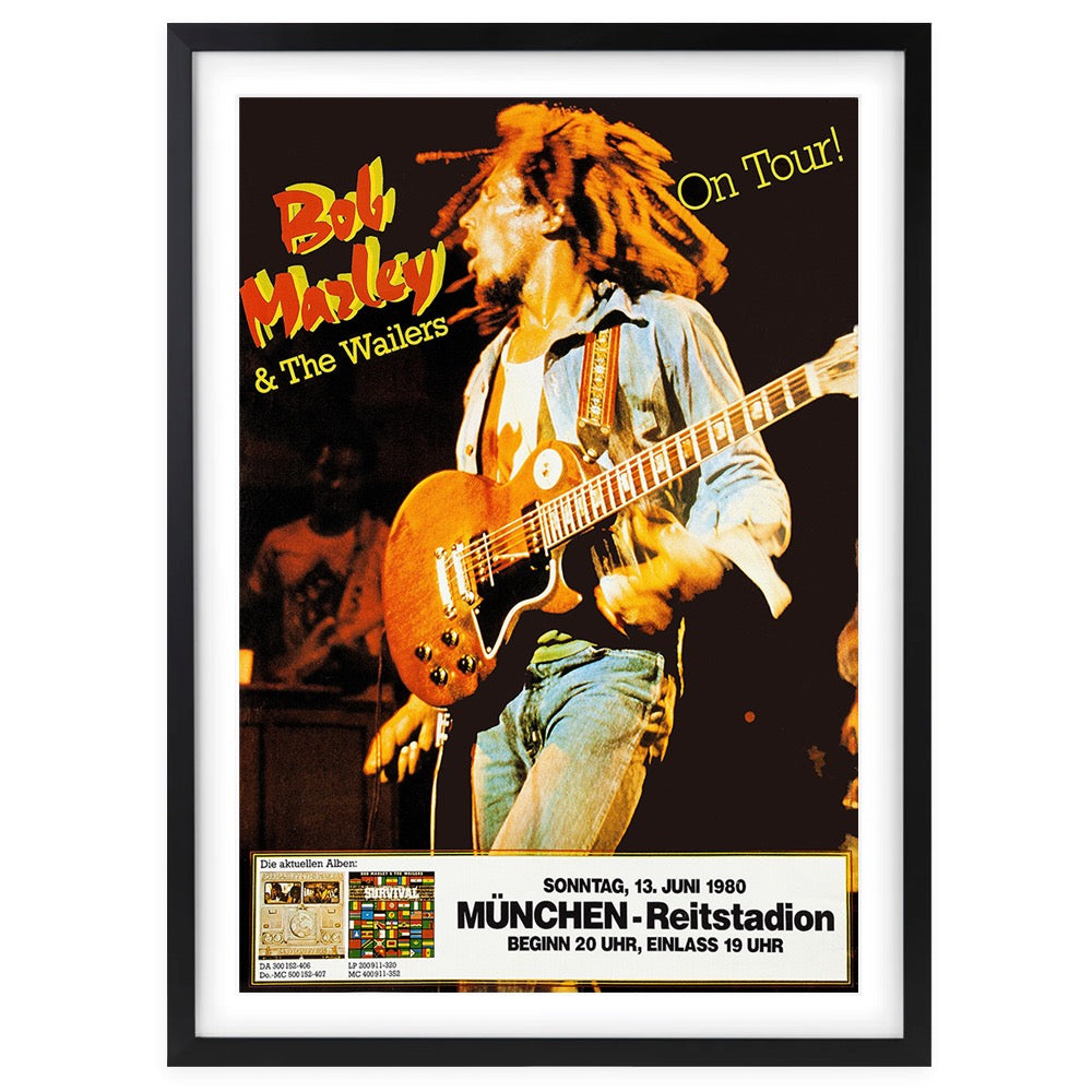 Bob Marley - German Tour - 1980 Large 105cm x 81cm Framed A1 Art Print