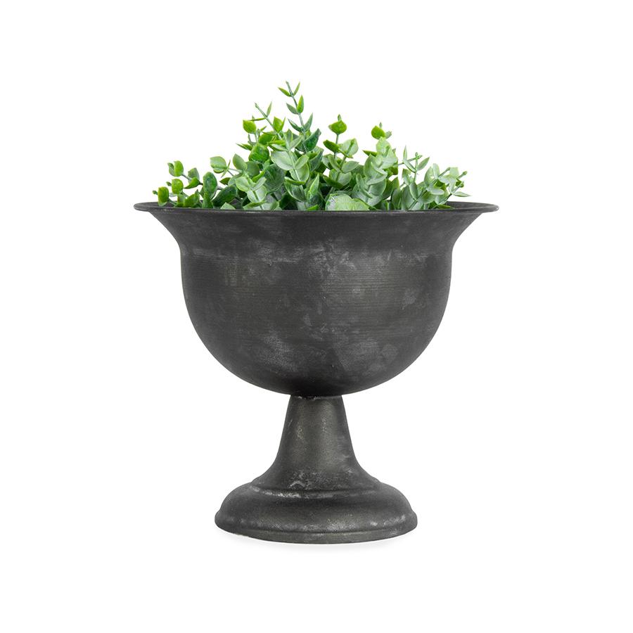 Baroque Brushed-Black Footed Urn Plant Pot