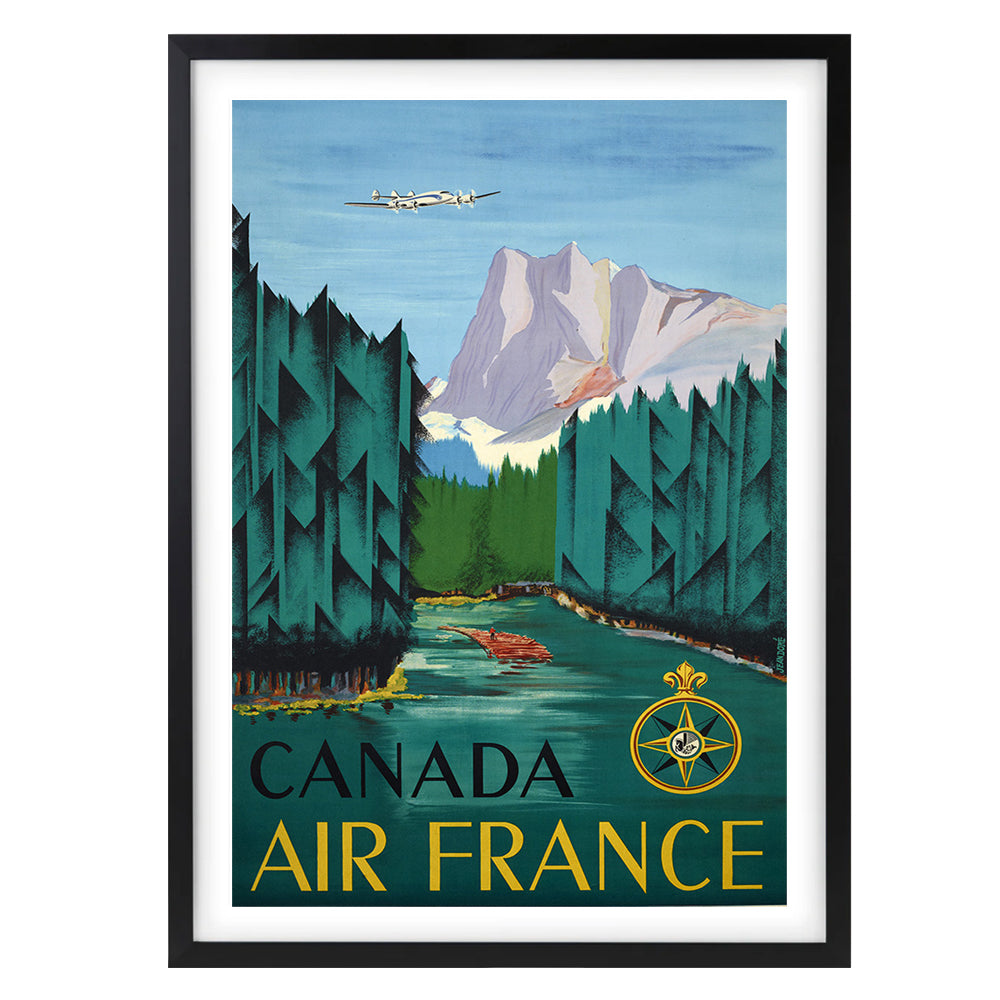 Canada Air France Large 105cm x 81cm Framed A1 Art Print