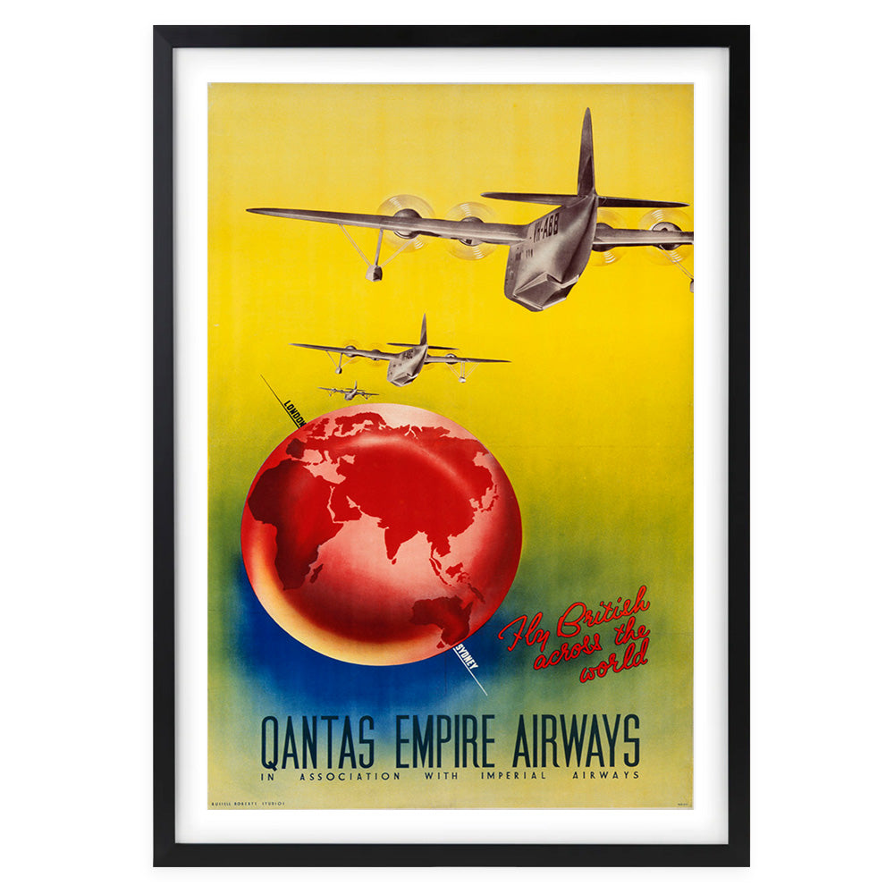 Australia Qantas Empire Airways Large 105cm x 81cm Framed A1 Art Print