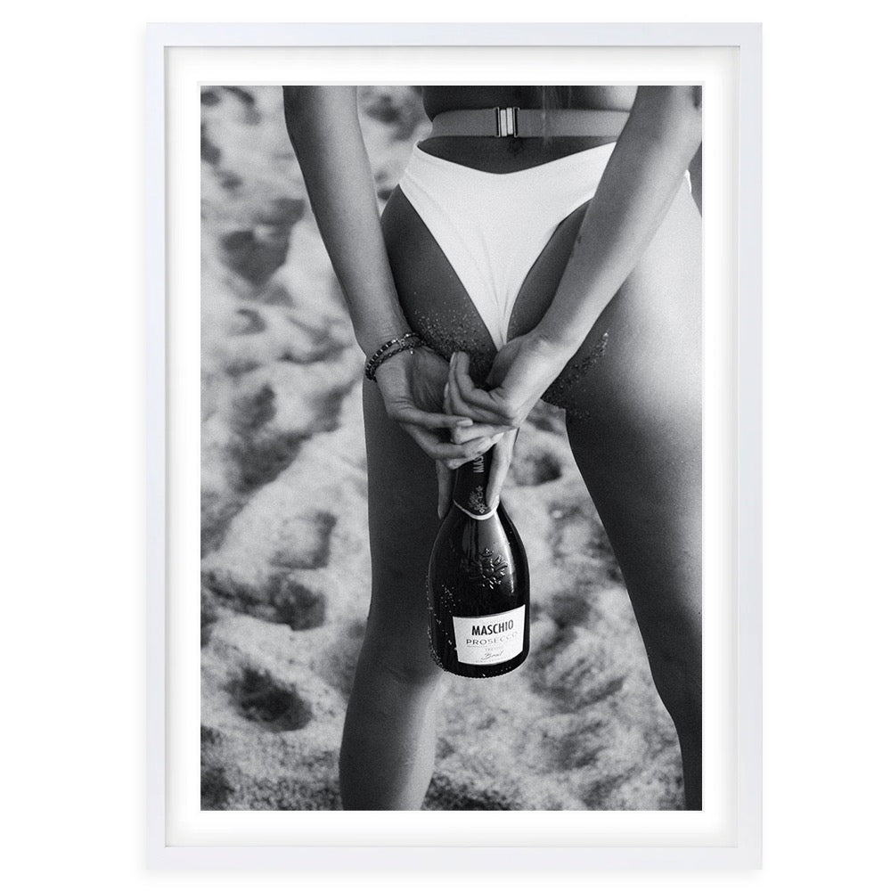 Bikini Prosecco Large 105cm x 81cm Framed A1 Art Print