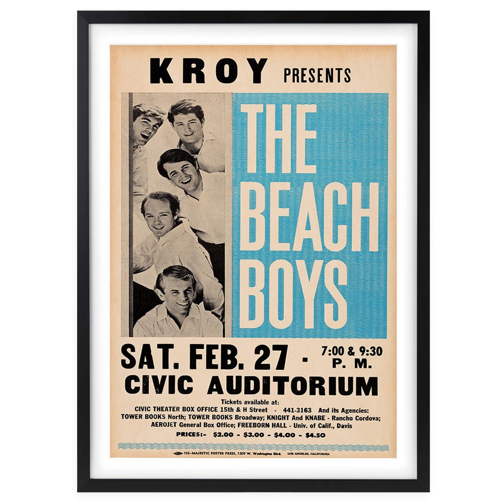 Beach Boys 1965 Large 105cm x 81cm Framed A1 Art Print