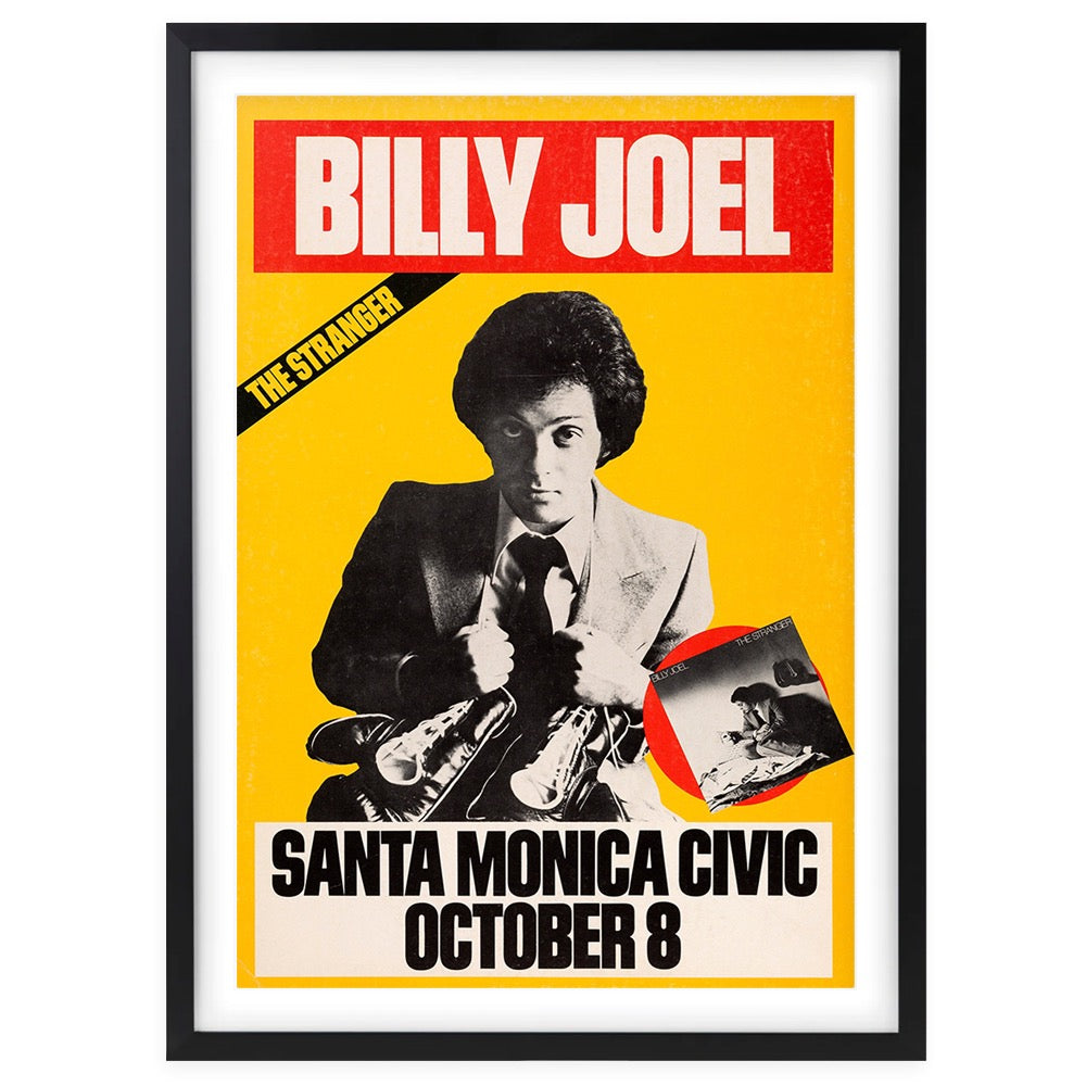 Billy Joel - Santa Monica Civic - 1977 Large 105cm x 81cm Framed A1 Art Print