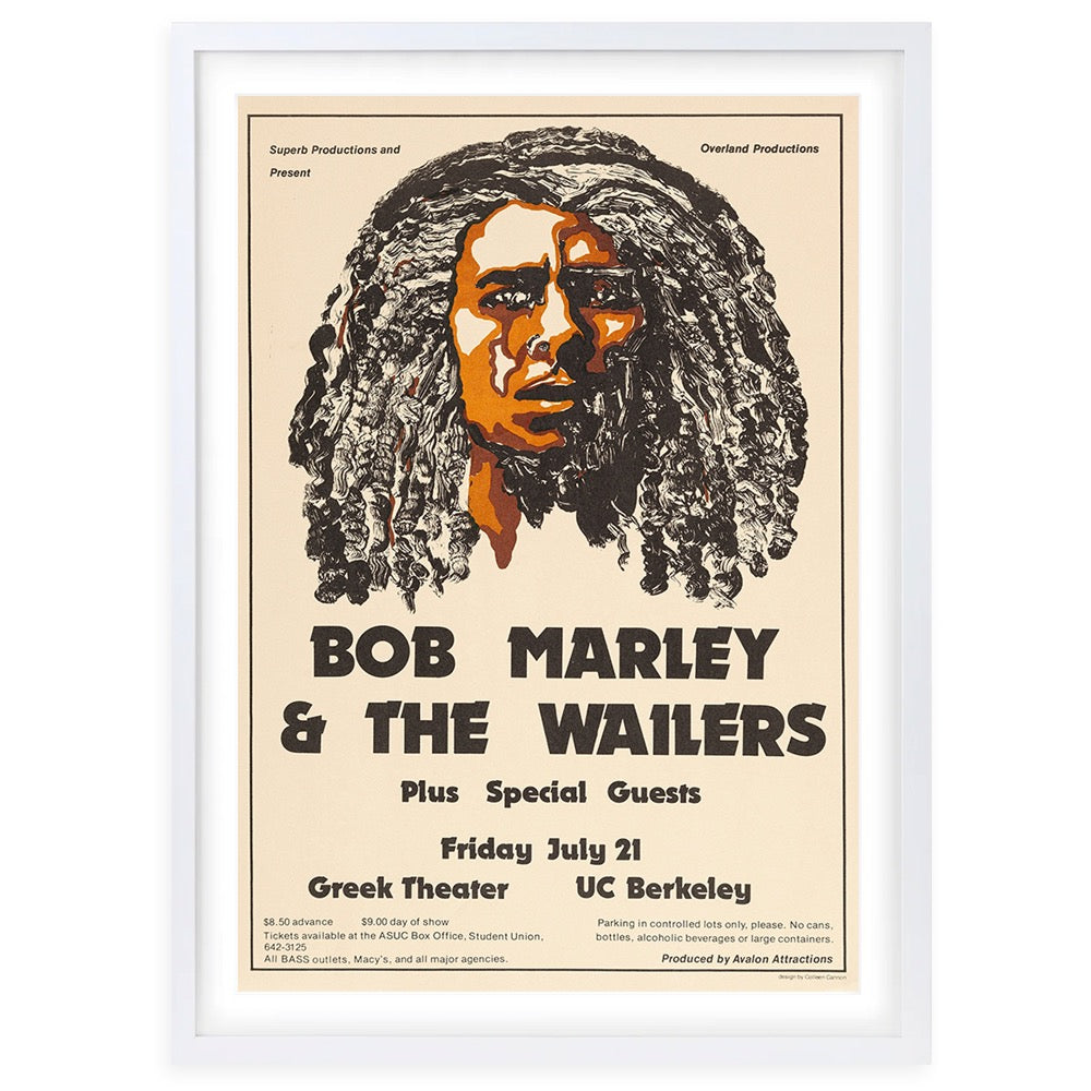 Bob Marley The Wailers - Greek Theatre - 1978 Large 105cm x 81cm Framed A1 Art Print