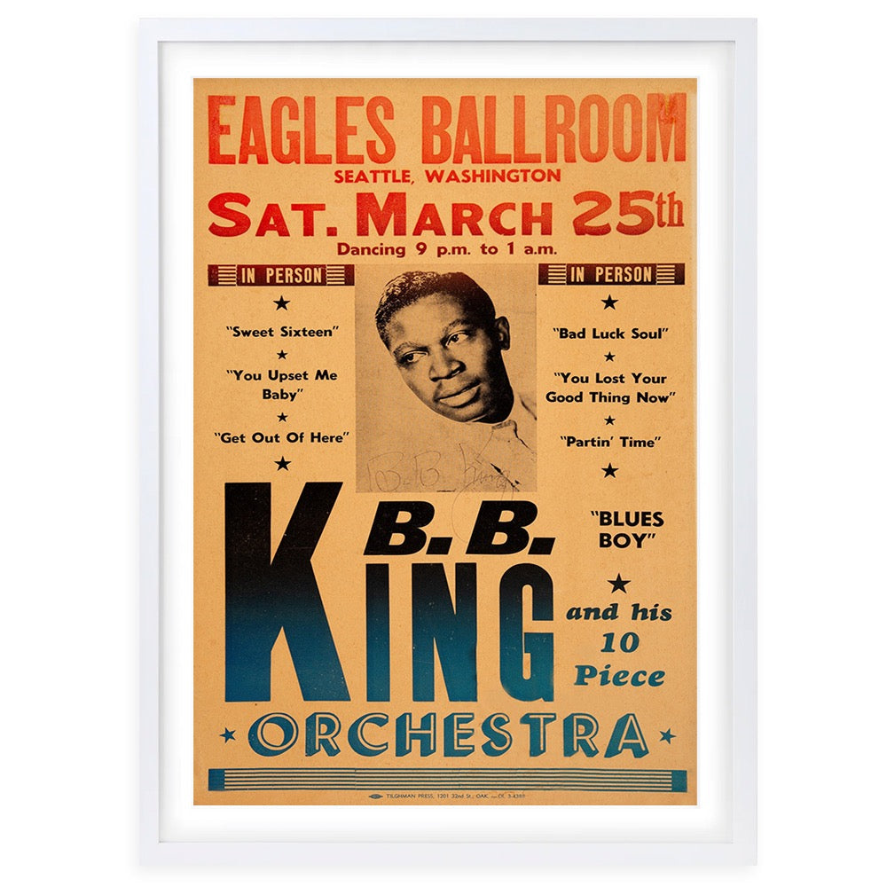 BB King 1961 Large 105cm x 81cm Framed A1 Art Print