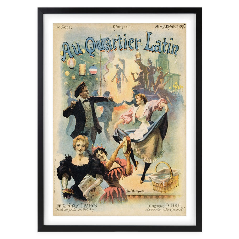 Au Quartier Latin Large 105cm x 81cm Framed A1 Art Print