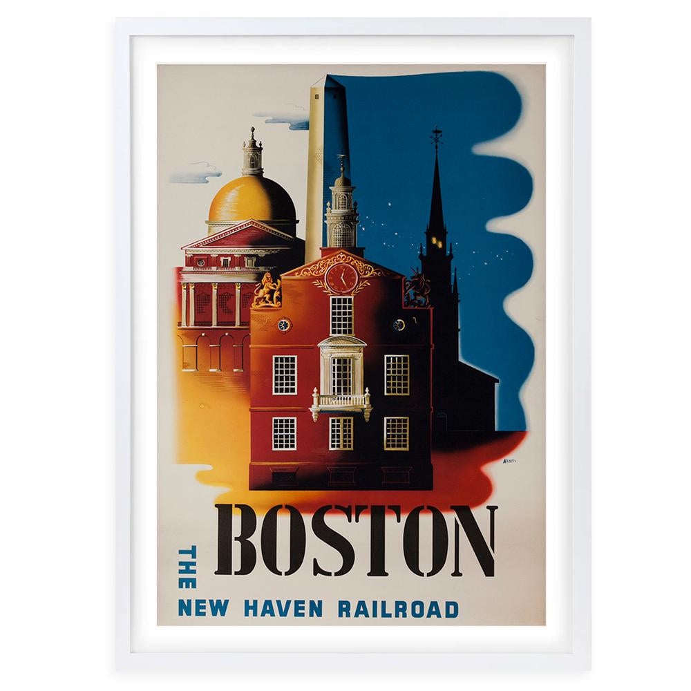 Boston New Haven Railroad Large 105cm x 81cm Framed A1 Art Print