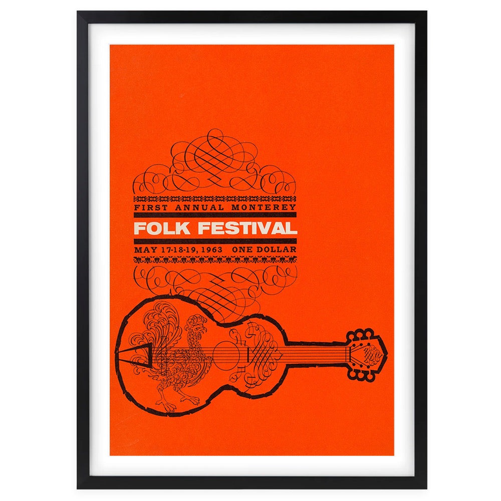 Bob Dylan - Monterey Folk Festival - 1963 Large 105cm x 81cm Framed A1 Art Print