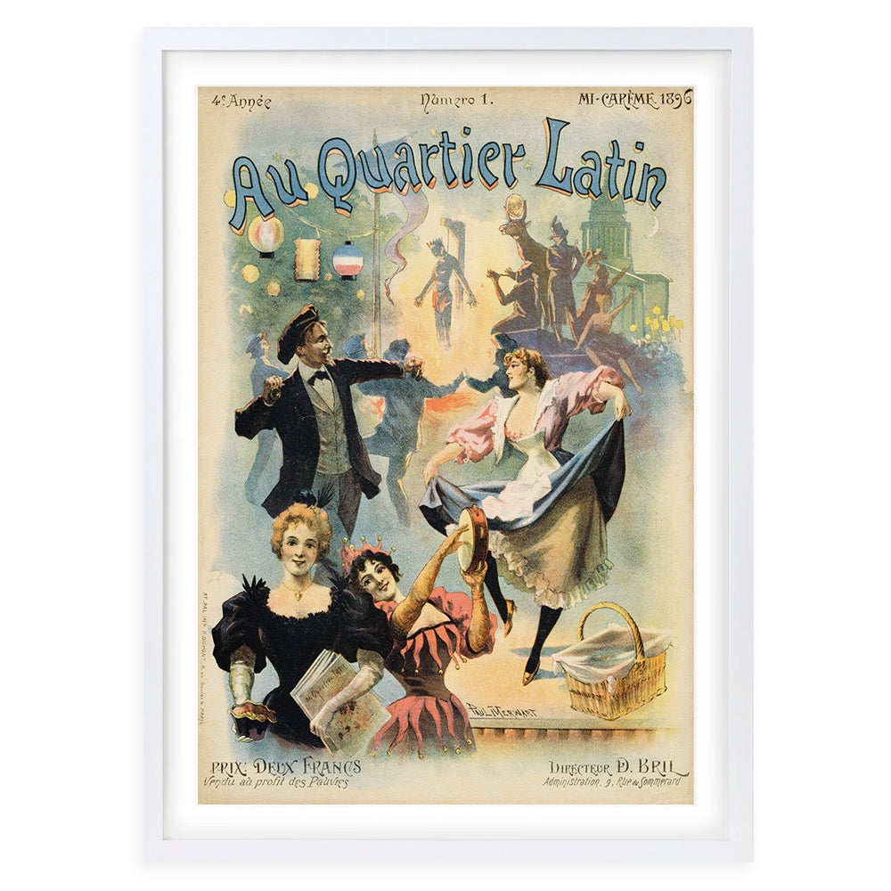 Au Quartier Latin Large 105cm x 81cm Framed A1 Art Print