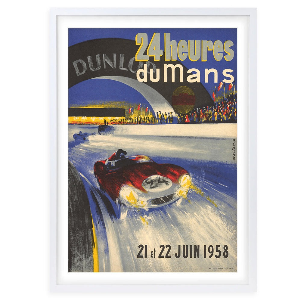 24 Heures Du Le Mans 1958 Large 105cm x 81cm Framed A1 Art Print