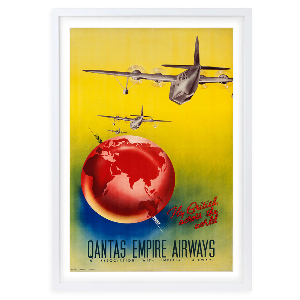 Australia Qantas Empire Airways Large 105cm x 81cm Framed A1 Art Print