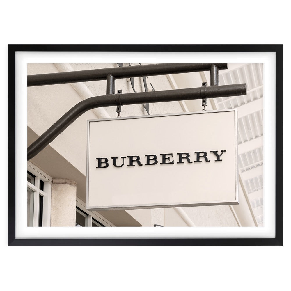 Burberry Sign Large 105cm x 81cm Framed A1 Art Print