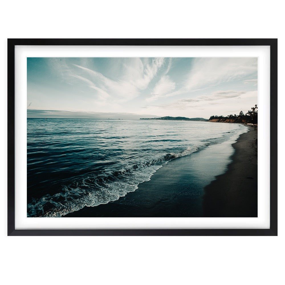 Beach At Dusk Large 105cm x 81cm Framed A1 Art Print