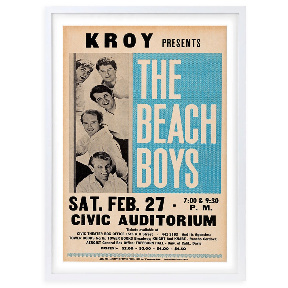 Beach Boys 1965 Large 105cm x 81cm Framed A1 Art Print